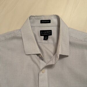 J. Crew Men's Gray Grid Dress Shirt